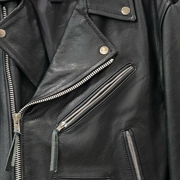 CUSTOM BILT BLACK LEATHER MOTORCYCLE MOTORS BIKER JACKET - SIZE SMALL - Picture 3 of 17